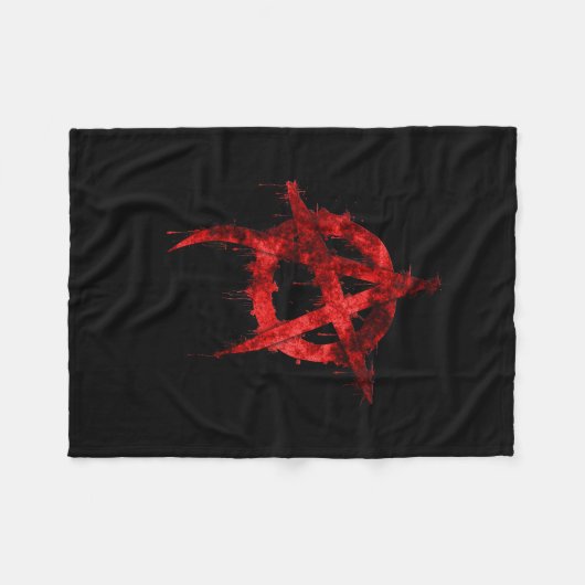 Rode graffiti Anarchy-symbool Fleece Deken (Voorkant (Horizontaal))