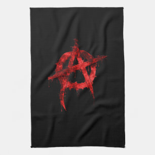 Rode graffiti Anarchy-symbool Theedoek