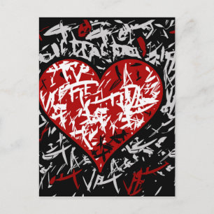 Rode graffiti hart briefkaart
