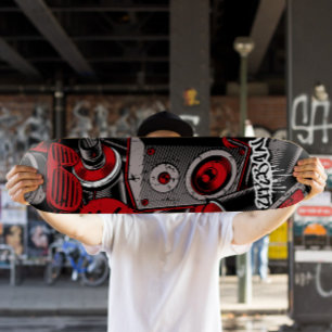 Rode graffiti-skateboard   Rood skateboard