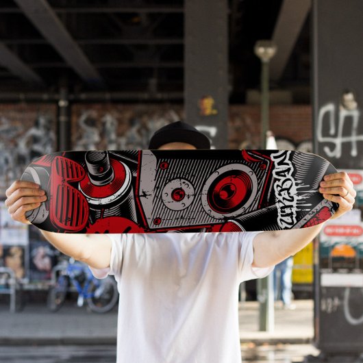 Rode graffiti-skateboard | Rood skateboard