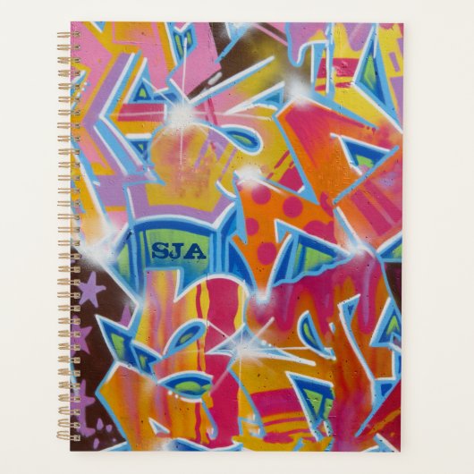 Rode graffiti wekelijks/maandelijks planner (Voorkant)