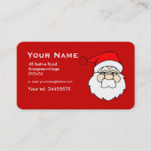 rode grafische Kerstman Visitekaartje (Voorkant)