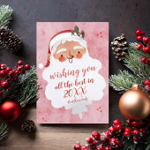 Rode grappige kerstman vrolijk kerstfeest Plat ker Feestdagenkaart