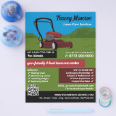 Rode grasmaaier scène, gazon zorg diensten flyer (Enkel)