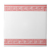 Rode Grecian Frieze Patroon Tegeltje (Voorkant)