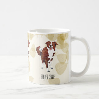 Rode Grens Collie Tan Leaves Koffiemok