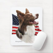 Rode Grensspringkop met vlag mousepad Muismat (Met muis)