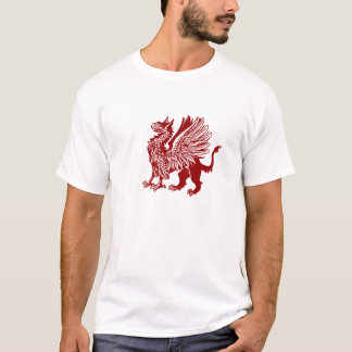 Rode griffie - middeleeuws ontwerp t-shirt