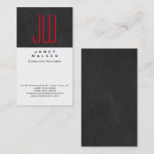 Rode grijs witte professionele eenvoudige moderne visitekaartje (Voorkant / Achterkant)