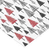 Rode Grijze Bosbomen Boho Winter Patroon Korte Tafelloper (Hoek)