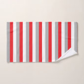 Rode, grijze en witte strepen bad handdoek (Handdoek)