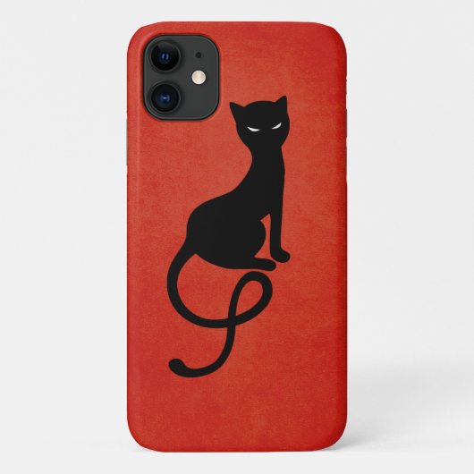Rode grijze zwarte kat Case-Mate iPhone case (Achterkant)