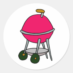 Rode Grill Ronde Sticker