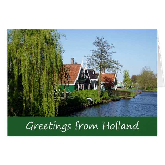  Rode Groen Zaanse Schans Nederlands Timberhuis (Voorkant Horizontaal)