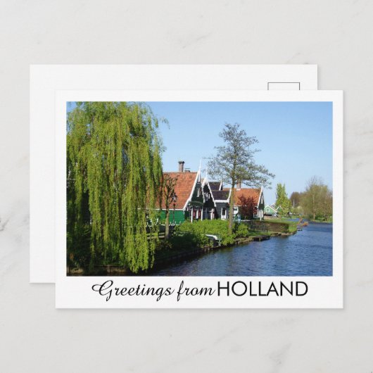  Rode Groen Zaanse Schans Nederlands Timberhuis Feestdagenkaart (Voorkant / Achterkant)