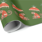 Rode Groene Apen met Groen Cadeaupapier (Rol Hoek)