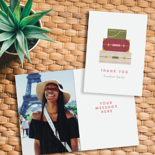 Rode groene bagage Afscheid dank u kaart