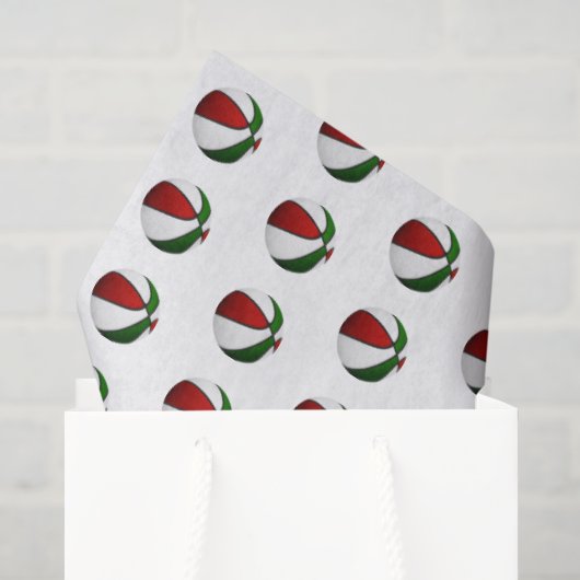 rode groene basketbal patroon tissuepapier (Cadeauzakje)