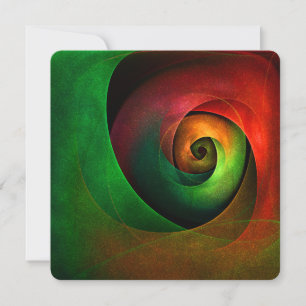 Rode groene bloemrijke moderne abstracte kunstpatr kaart
