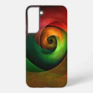 Rode groene bloemrijke moderne abstracte kunstpatr samsung galaxy hoesje