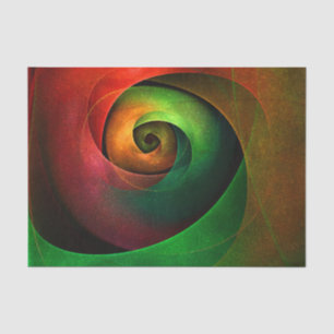 Rode groene bloemrijke moderne abstracte kunstpatr tissuepapier