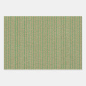 Rode groene Chevron Polka doet de ronde op Faux Br Inpakpapier Vel (Voorkant)