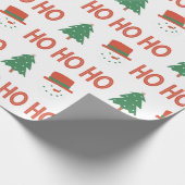 Rode Groene Crème Speelse Moderne Boom Kerstmis Cadeaupapier (Hoek)