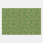 Rode groene Damaspodots op bruine Kraft gekleurd Inpakpapier Vel (Voorkant 3)