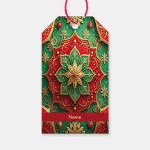 Rode groene decoratieve kerstcadeaubijlage