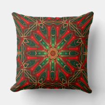 Rode groene decoratieve kussenhoes