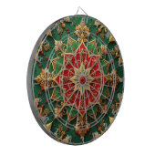Rode Groene Decorative Bloem Dartbord (Voorkant Links)