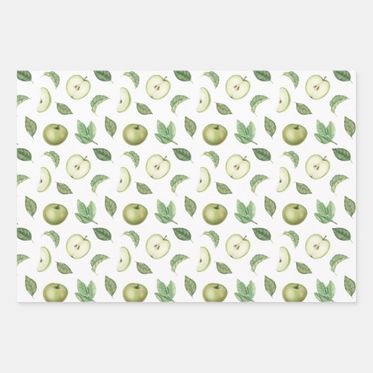 Rode groene en gele appels inpakpapier vel (Voorkant 3)