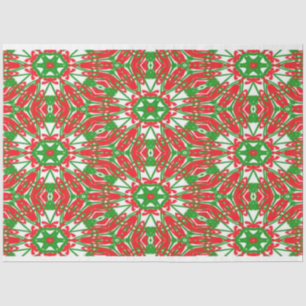 Rode, groene en witte Kaleidoscoop Tissuepapier