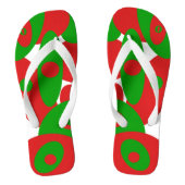 Rode, groene en witte orgels teenslippers (Voetbed)