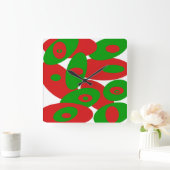 Rode, groene en witte orgels vierkante klok (Huis)