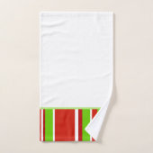 Rode groene en witte strepen bad handdoek (Handdoek)