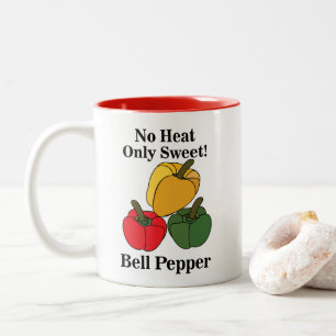 Rode Groene Gele Capsicum Paprika Bell Pepper Grap Tweekleurige Koffiemok