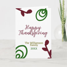 Rode groene gelukkige Thanksgiving bloemige blad h