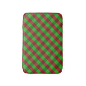 Rode & groene geruite glitter badmat (Voorkant Verticaal)