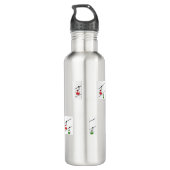 Rode & groene gondels op waterfles (Achterkant)