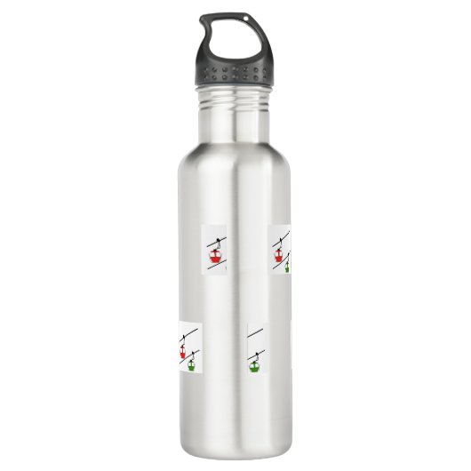 Rode & groene gondels op waterfles waterfles (Achterkant)