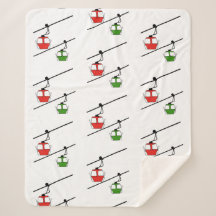 Rode & groene gondels op witte deken