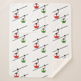 Rode & groene gondels op witte deken