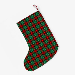 Rode groene kerst geruite patroon sok kleine kerstsok