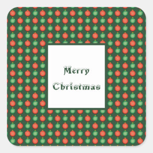 Rode groene kerstballen Kerstmis Feestelijk Vierkante Sticker