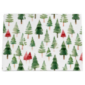 Rode groene kerstbomen groot cadeauzakje (Voorkant)