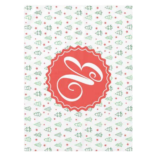 Rode & Groene Kerstboom Tafelkleed (Voorkant)