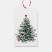 Rode groene kerstman cadeaulabel (Achterkant)