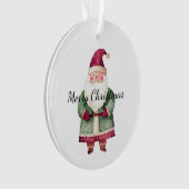 Rode groene kerstman ornament (voorkant)